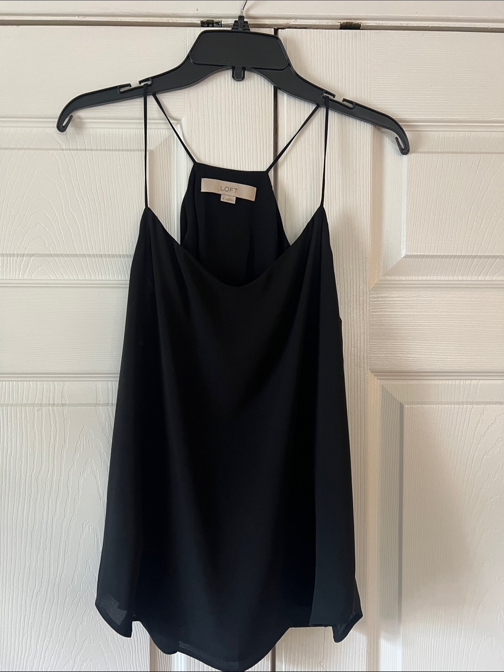 LOFT Black Spaghetti-Strap Cowl Neck Camisole